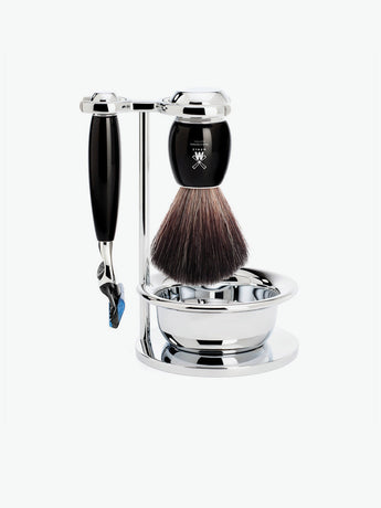 Muhle Black Fibre Brush and Gillette Fusion Blade Razor | A