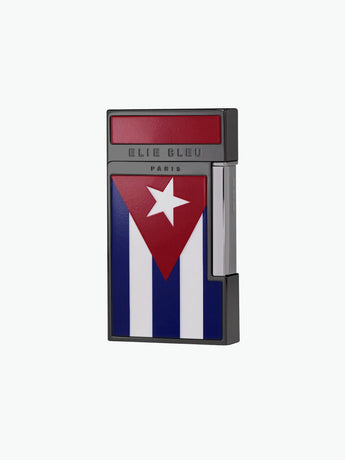 Elie Bleu Diamond JetFlame Cuban Flag Pocket Lighter