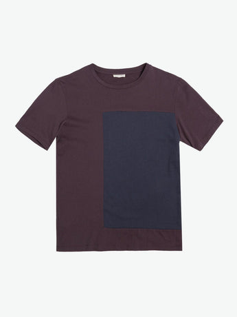 Color Block Crew Neck T-Shirt Burgundy | A