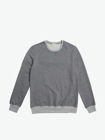 Color Block Crew Neck Sweatshirt Melange Grey | A