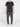 Organic Cotton Crew Neck Garment Dyed T-shirt Navy Blue | E