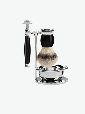 Muhle Sophist Silvertip Fibre Brush and Safety Razor Set