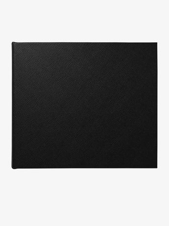 Smythson Large Visitors Book in Panama Black
