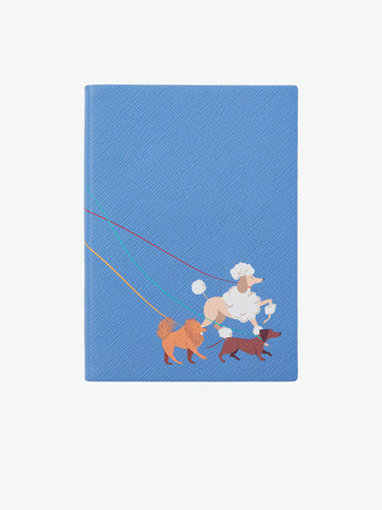 Smythson Dogs Soho Notebook in Panama Nile Blue