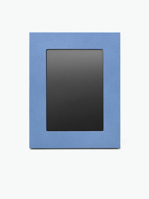 Smythson Medium Photo Frame in Panama Nile Blue